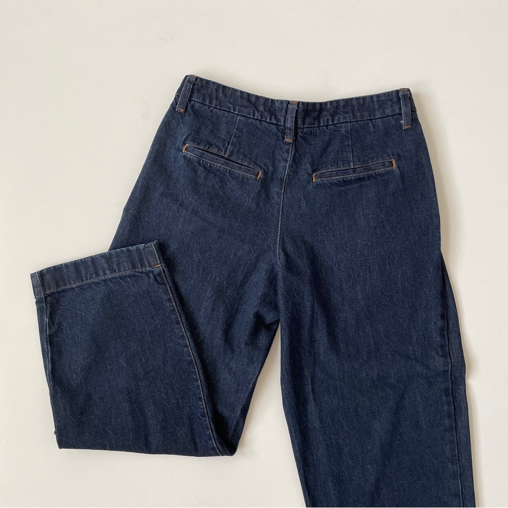 Banana Republic Luxe Mid Rise Straight Denim Jeans Dark Wash, Size 28/6 Regular - Picture 13 of 14